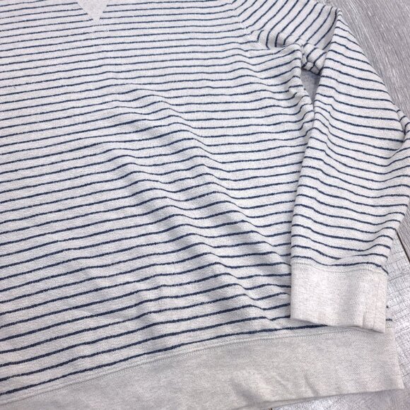 Fossil Sweater Mens Large Tan Crewneck Long Sleeve Pullover Striped Essential - Picture 4 of 8